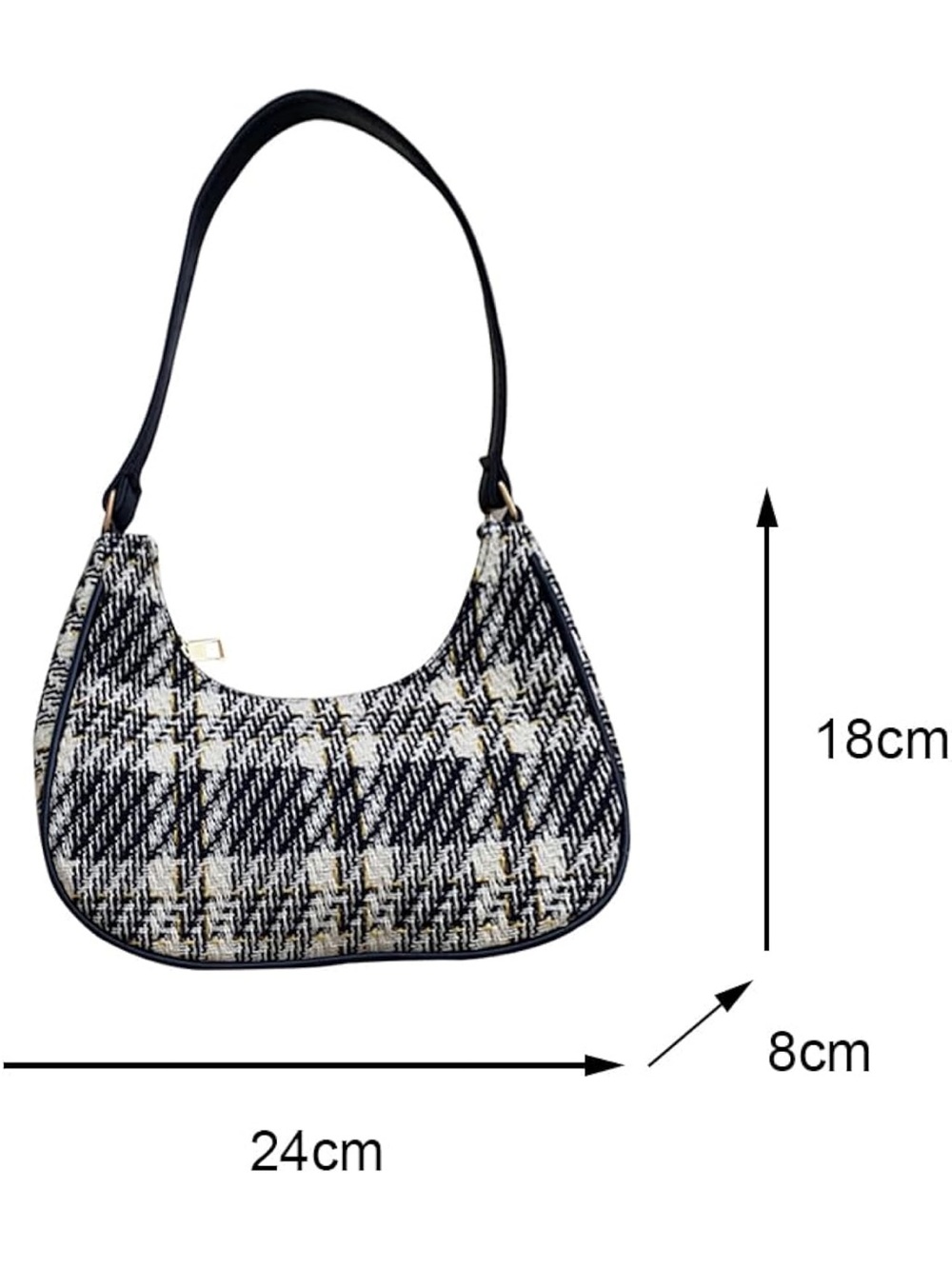 NWOT Blue Plaid Shoulder Bag - Stylish Women's Hobo - Picture 4 of 7